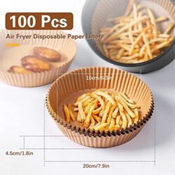 100 PCS Food Grade Air Fryer Non-stick (fgaf ) Disposable Paper Liner  for Frying Baking Cooking Roasting and Microwave