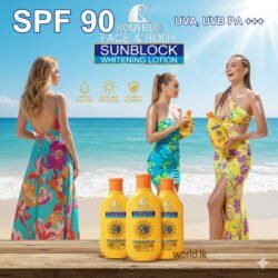 Roushun Face and Body Sunblock Sun block Lotion SPF 90 UVA, UVB PA ++”.200ml rsbl