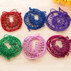 d80b0d1f581daec17db23416b3520ed8.jpg Elastic (ehpc) Hanging for 12 Clips Clothes Travel Home Outdoor Multicolor Multi-Functional Hooks Portable Clothesline Hook
