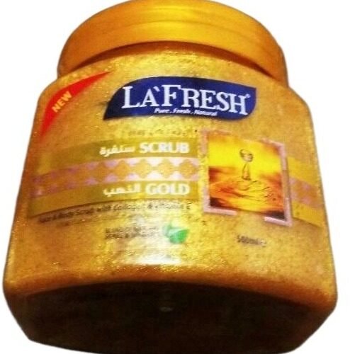 LA FRESH Face & Body Gold Scrub lfbg With Vitamin E 500 Ml for Gold Facial for Cleans the Skin without Any Side Effects
