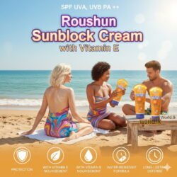 SPF UVA UVB PA ++ Roushun Sunblock Moisturizing Rsmc Sun Cream with Vitamin E 180 ML