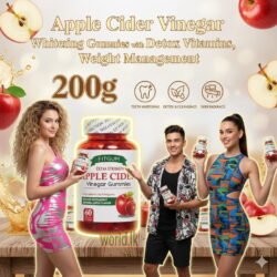 Natural Apple Cider Vinegar Whi*tening Gummies with Detox Vitamins, Weight Management GCAG