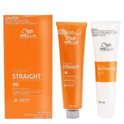 WELLA Professionals wnsc Creatine Straight (N) for Normal to Resistant Hair Straightening CREAM and Neutralizer Single Application Kit 200 ml