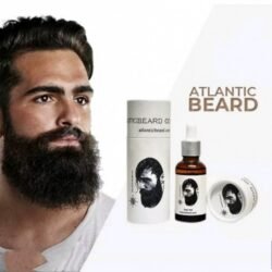 NATURAL Beard Oil 100% Pure Jojoba, Argan, Sweet Almond, Castor, Vitamin E & Essential Oils by Atlantic Beard Co 30ml MADE IN USA