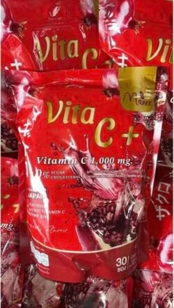300g Manee Vita C+ Vitamin C 1000mg Glutathione – 30 Sachets Skin Brightening & Immune Support Thailand