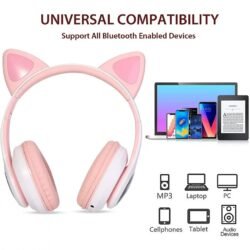 LED Lights Glowing Wow Cool 5.0 Cat Ear Headset (cep) Headphones Wireless ST-23M