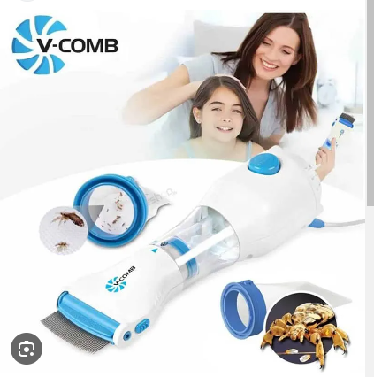 Full Set of Licetec V-Comb Anti Lice and Nits Device Dandruff Treatment with Free 2 FILTERS V Comb Vacuum Comb Electric Head Machine Removes With Their Eggs