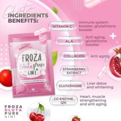 Froza Glutta Pure 60 WHITENING Capsules 4 in 1 Acne Reduce Natural Dietary Supplement Product