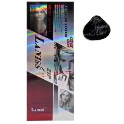 LANISS Permanent Natural Hair Color: Black (2.0) for Smooth and Shine (Nblh) Ready to Use Hair Dye 60ml×2
