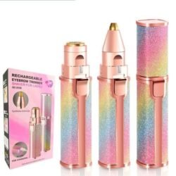 USB Rechargeable 2 in 1 Electric Eyebrow Trimmer, Facial Hair Remover Makeup Painless Mini Shaver Razors Portable (U2EE)