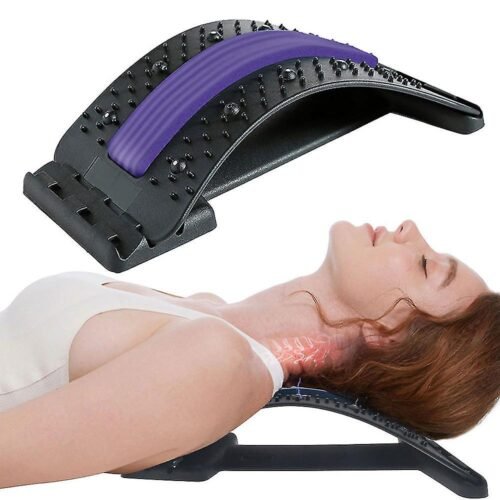 ef7729047938366823221fd5cba9d981.jpg Chiropractic Magic Back Stretcher (bm) Lower Lumbar Massage Support Spine Pain Relief Back Massage Posture Corrector Lumbar Support Device Muscle Pain Relief Lower Back Massager and Upper Back Pain Relief Relax Spine Pain Relief for Bed Chair & Car