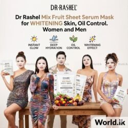Dr Rashel Mix Fruit Sheet Mask with Serum Brightening and Whitreening mfsm Mask for Women and Men Deep Hydration and Moisturization