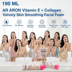 f52d49526022f8ecec3d6f888f8a7137.jpg 190 ML AR ARON Vitamin E + Collagen Velvety Skin Smoothing Facial Foam Cleanser (Arec)