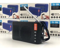 TG-184 SOLAR Wireless Bluetooth Speaker USB Charging LED Flashlight Outdoor External Small Stereo FM Radio with Antenna TG184