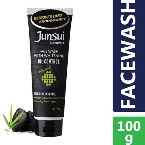JUNSUI CHARCOAL Natural Activated Carbon jcfw 100g Face Wash with Oil Control for Removes Black Heads